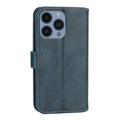 For iPhone 16 Pro Oil Skin Zipper Wallet Leather Phone Case(Blue) by buy2fix