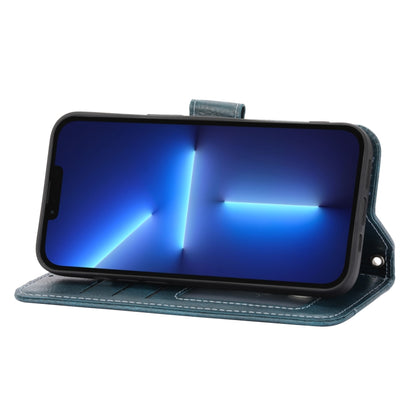 For iPhone 16 Pro Oil Skin Zipper Wallet Leather Phone Case(Blue) by buy2fix