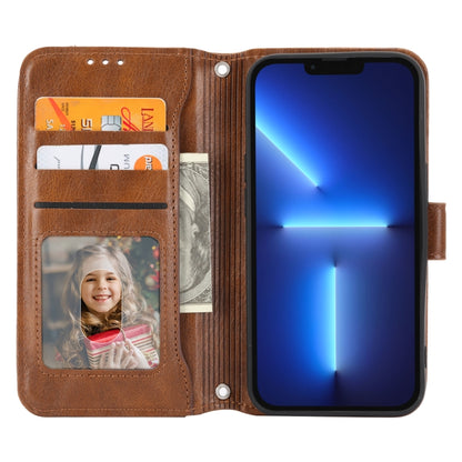 For iPhone 16 Pro Oil Skin Zipper Wallet Leather Phone Case(Brown) by buy2fix