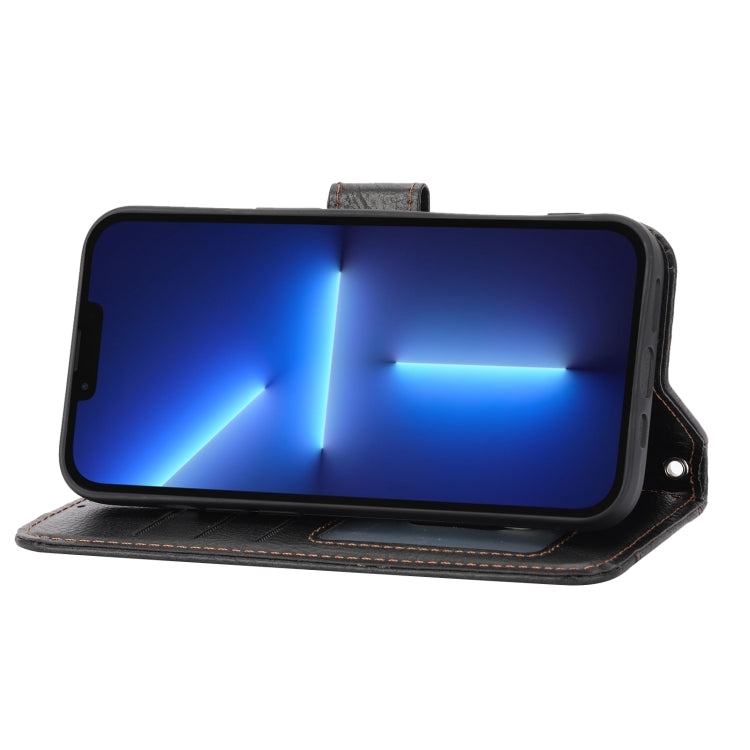 For iPhone 16 Pro Oil Skin Zipper Wallet Leather Phone Case(Black) by buy2fix