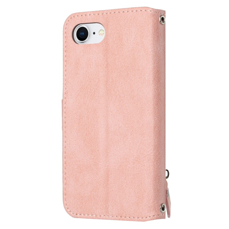 For iPhone 16e Oil Skin Zipper Wallet Leather Phone Case(Pink) by buy2fix