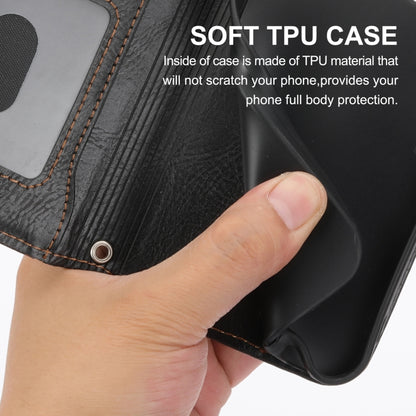 For iPhone 16e Oil Skin Zipper Wallet Leather Phone Case(Black) by buy2fix