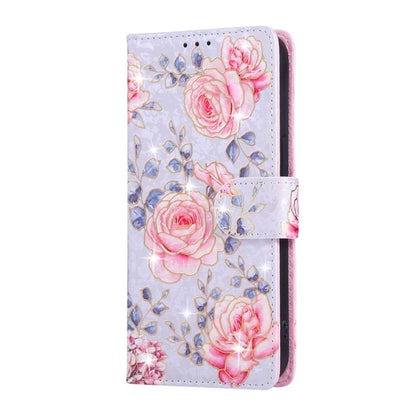 For iPhone 16e Bronzing Painting RFID Leather Case(Pastoral Rose) - iPhone 16e Cases by buy2fix | Online Shopping UK | buy2fix
