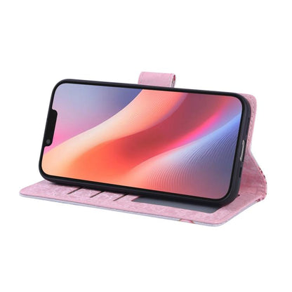 For iPhone 16e Bronzing Painting RFID Leather Case(Pastoral Rose) - iPhone 16e Cases by buy2fix | Online Shopping UK | buy2fix