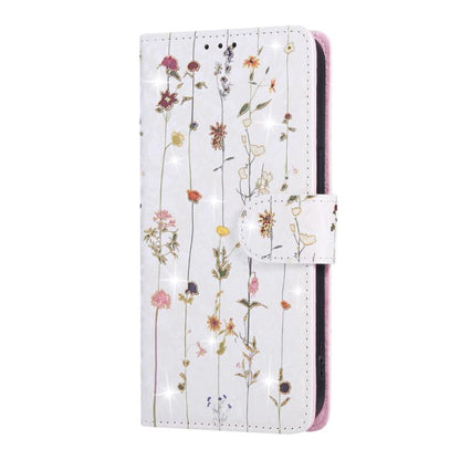 For iPhone 16e Bronzing Painting RFID Leather Case(Dreid Flower World) - iPhone 16e Cases by buy2fix | Online Shopping UK | buy2fix