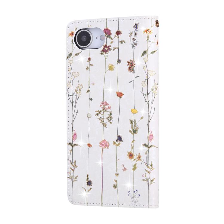 For iPhone 16e Bronzing Painting RFID Leather Case(Dreid Flower World) - iPhone 16e Cases by buy2fix | Online Shopping UK | buy2fix