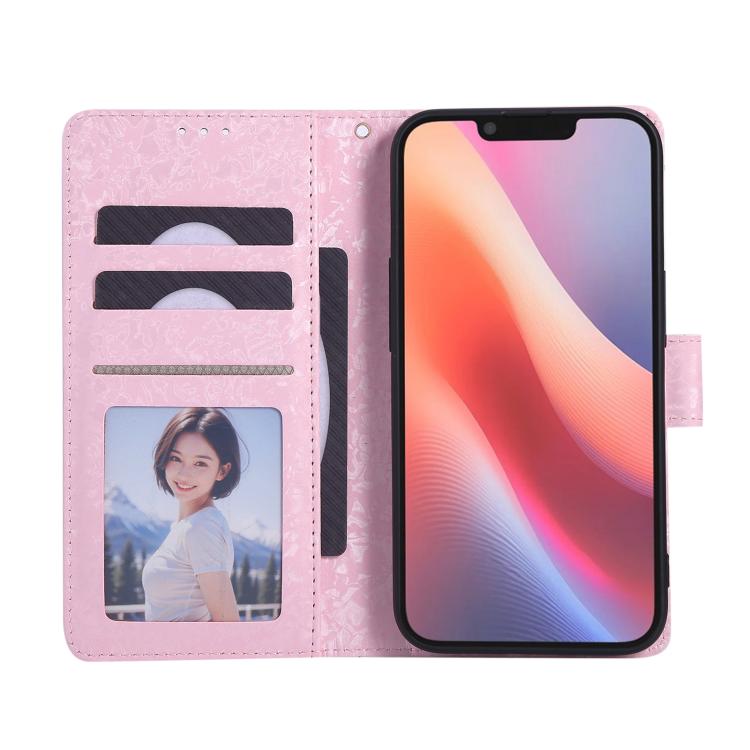 For iPhone 16e Bronzing Painting RFID Leather Case(Dreid Flower World) - iPhone 16e Cases by buy2fix | Online Shopping UK | buy2fix