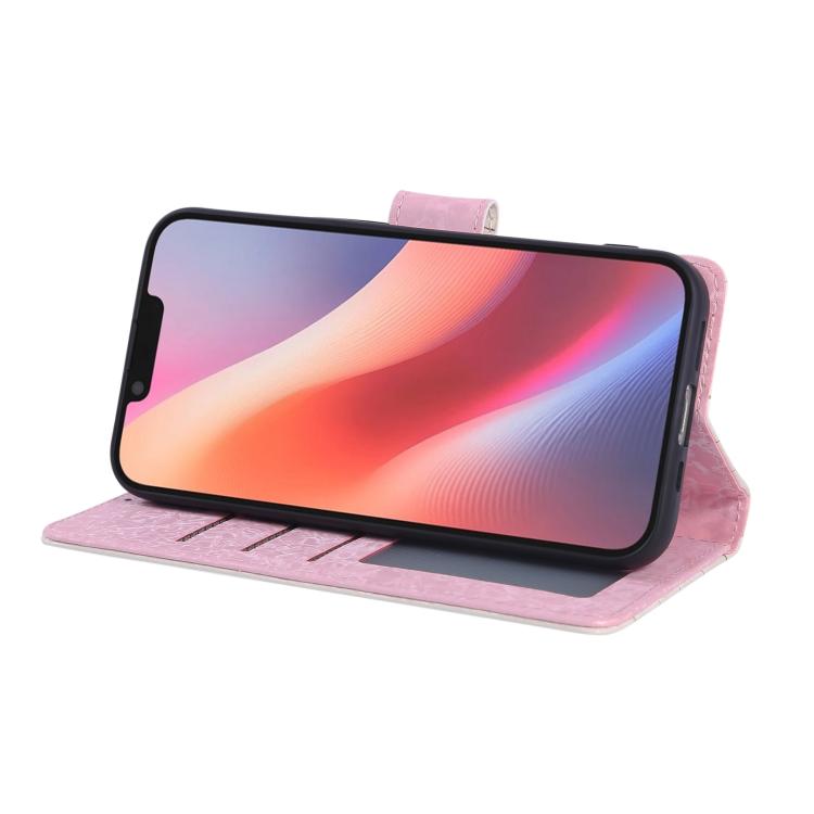 For iPhone 16e Bronzing Painting RFID Leather Case(Dreid Flower World) - iPhone 16e Cases by buy2fix | Online Shopping UK | buy2fix