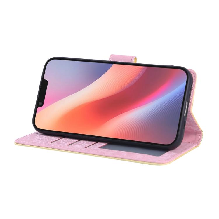 For iPhone 16e Bronzing Painting RFID Leather Case(Yellow Daisy) - iPhone 16e Cases by buy2fix | Online Shopping UK | buy2fix