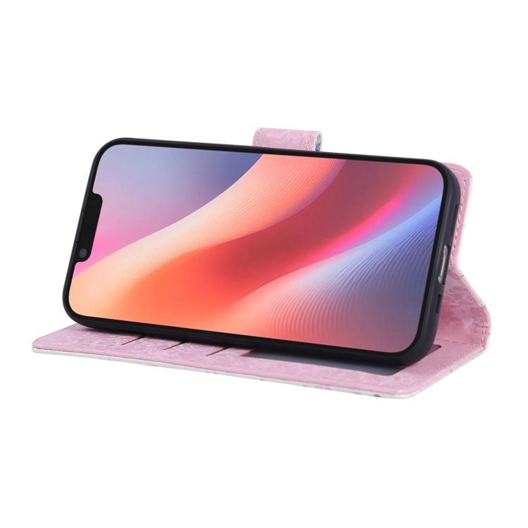 For iPhone 16e Bronzing Painting RFID Leather Case(Pansies) - iPhone 16e Cases by buy2fix | Online Shopping UK | buy2fix