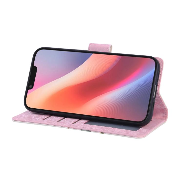 For iPhone 16e Bronzing Painting RFID Leather Case(Rose Flower) - iPhone 16e Cases by buy2fix | Online Shopping UK | buy2fix