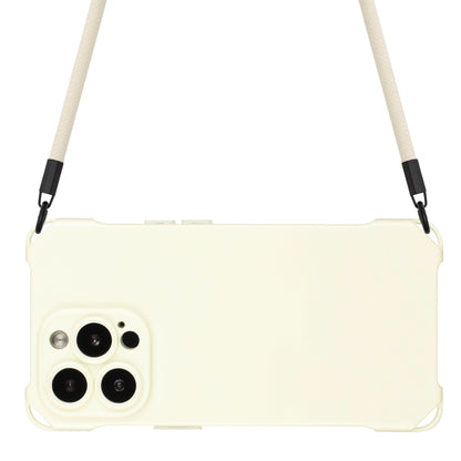 For iPhone 16 Pro Max Four-corner Shockproof TPU Phone Case with Lanyard(White) by buy2fix