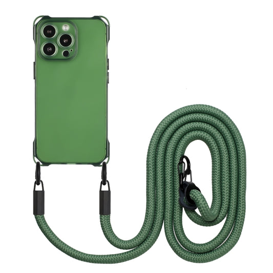 For iPhone 16 Pro Four-corner Shockproof TPU Phone Case with Lanyard(Green) by buy2fix