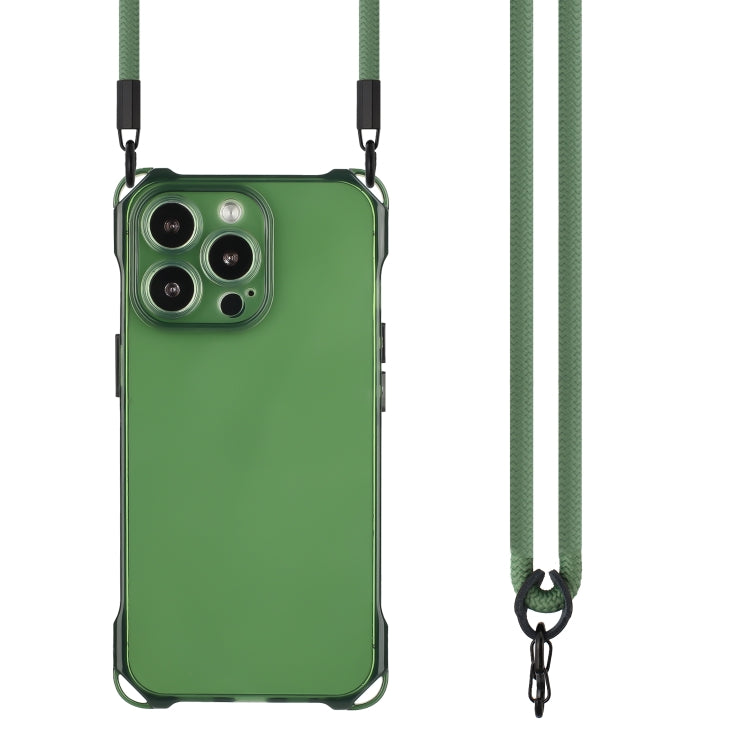 For iPhone 16 Pro Four-corner Shockproof TPU Phone Case with Lanyard(Green) by buy2fix