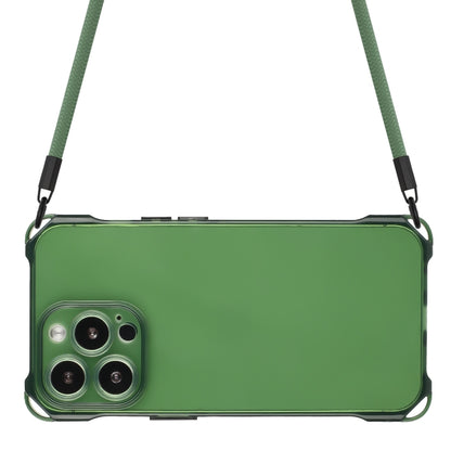 For iPhone 16 Pro Four-corner Shockproof TPU Phone Case with Lanyard(Green) by buy2fix