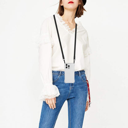 For iPhone 16 Pro Four-corner Shockproof TPU Phone Case with Lanyard(Transparent) by buy2fix