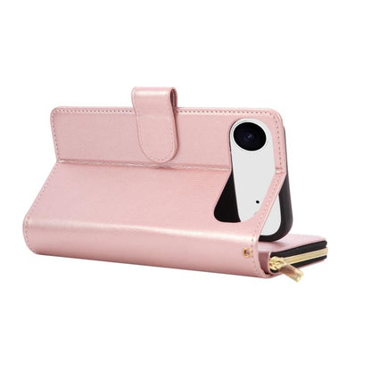 For iPhone Air 9 Card Slots Zipper Wallet Bag Leather Phone Case(Rose Gold) - iPhone Air Cases by buy2fix | Online Shopping UK | buy2fix