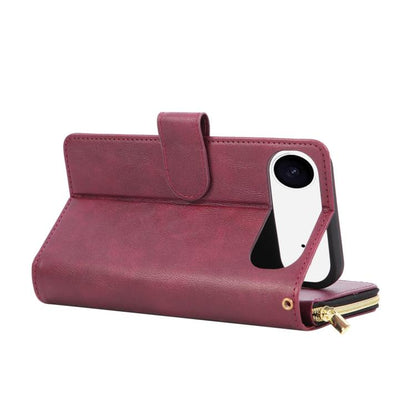 For iPhone Air 9 Card Slots Zipper Wallet Bag Leather Phone Case(Wine Red) - iPhone Air Cases by buy2fix | Online Shopping UK | buy2fix