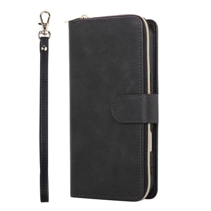 For iPhone Air 9 Card Slots Zipper Wallet Bag Leather Phone Case(Black) - iPhone Air Cases by buy2fix | Online Shopping UK | buy2fix