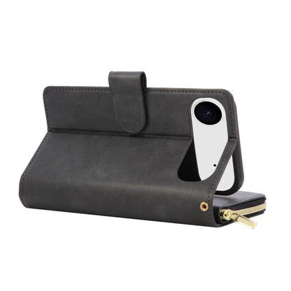 For iPhone Air 9 Card Slots Zipper Wallet Bag Leather Phone Case(Black) - iPhone Air Cases by buy2fix | Online Shopping UK | buy2fix