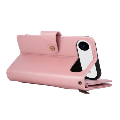 For iPhone Air Rivet Buckle 9 Cards Three Fold Leather Phone Case(Rose Gold) - iPhone Air Cases by buy2fix | Online Shopping UK | buy2fix