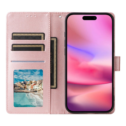 For iPhone 16 3-Card Slots Multifunctional Leather Phone Case(Rose Gold) - iPhone 16 Cases by buy2fix | Online Shopping UK | buy2fix