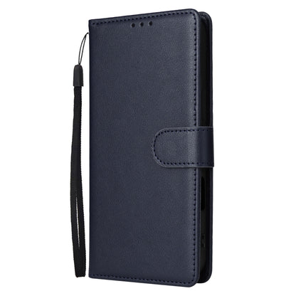 For iPhone 16 3-Card Slots Multifunctional Leather Phone Case(Blue) - iPhone 16 Cases by buy2fix | Online Shopping UK | buy2fix