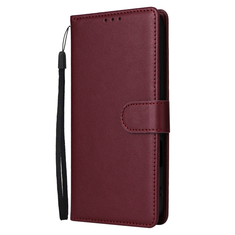For iPhone 16 Plus 3-Card Slots Multifunctional Leather Phone Case(Wine Red) - iPhone 16 Plus Cases by buy2fix | Online Shopping UK | buy2fix