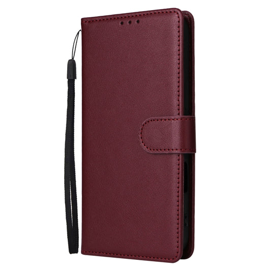 For iPhone 16 Plus 3-Card Slots Multifunctional Leather Phone Case(Wine Red) - iPhone 16 Plus Cases by buy2fix | Online Shopping UK | buy2fix