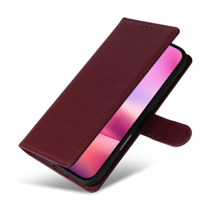 For iPhone 16 Plus 3-Card Slots Multifunctional Leather Phone Case(Wine Red) - iPhone 16 Plus Cases by buy2fix | Online Shopping UK | buy2fix