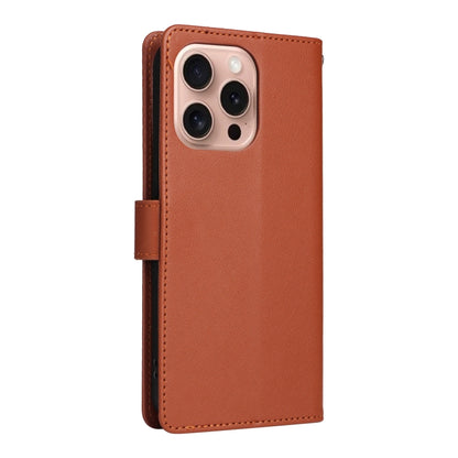 For iPhone 16 Pro 3-Card Slots Multifunctional Leather Phone Case(Brown) - iPhone 16 Pro Cases by buy2fix | Online Shopping UK | buy2fix