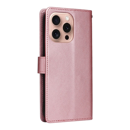 For iPhone 16 Pro 3-Card Slots Multifunctional Leather Phone Case(Rose Gold) - iPhone 16 Pro Cases by buy2fix | Online Shopping UK | buy2fix