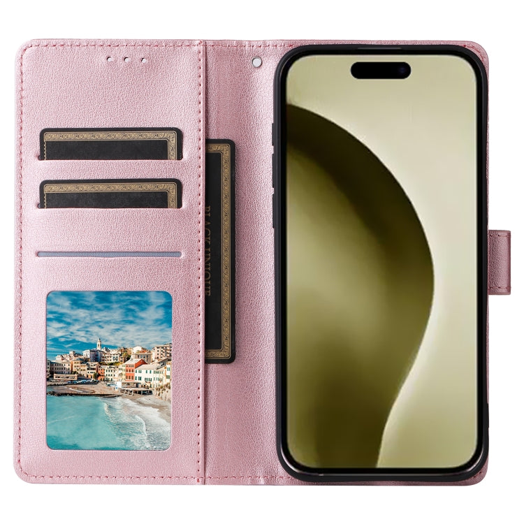 For iPhone 16 Pro 3-Card Slots Multifunctional Leather Phone Case(Rose Gold) - iPhone 16 Pro Cases by buy2fix | Online Shopping UK | buy2fix