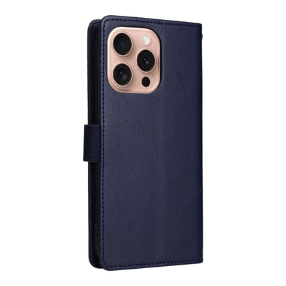 For iPhone 16 Pro 3-Card Slots Multifunctional Leather Phone Case(Blue) - iPhone 16 Pro Cases by buy2fix | Online Shopping UK | buy2fix