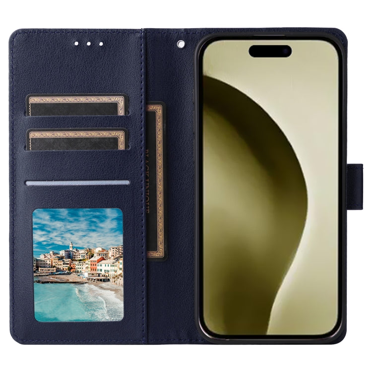 For iPhone 16 Pro 3-Card Slots Multifunctional Leather Phone Case(Blue) - iPhone 16 Pro Cases by buy2fix | Online Shopping UK | buy2fix