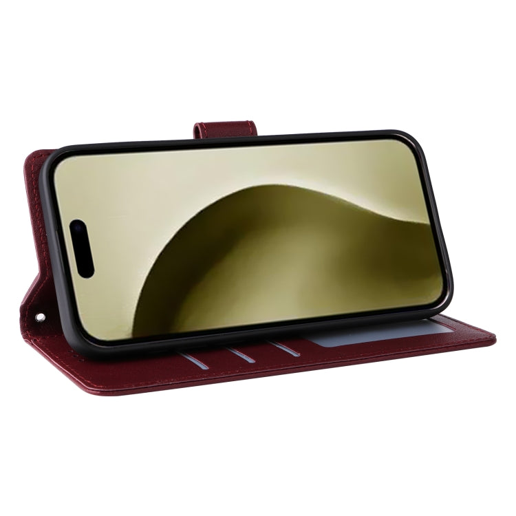 For iPhone 16 Pro 3-Card Slots Multifunctional Leather Phone Case(Wine Red) - iPhone 16 Pro Cases by buy2fix | Online Shopping UK | buy2fix