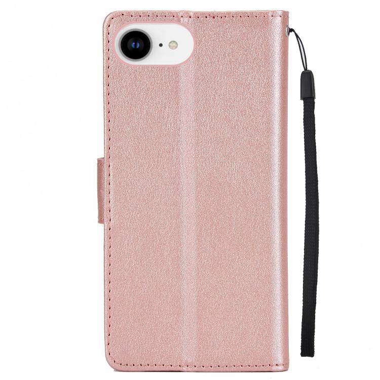 For iPhone 16e Multifunctional Horizontal Flip Leather Phone Case with Three Card Slots(Rose Gold) - iPhone 16e Cases by buy2fix | Online Shopping UK | buy2fix