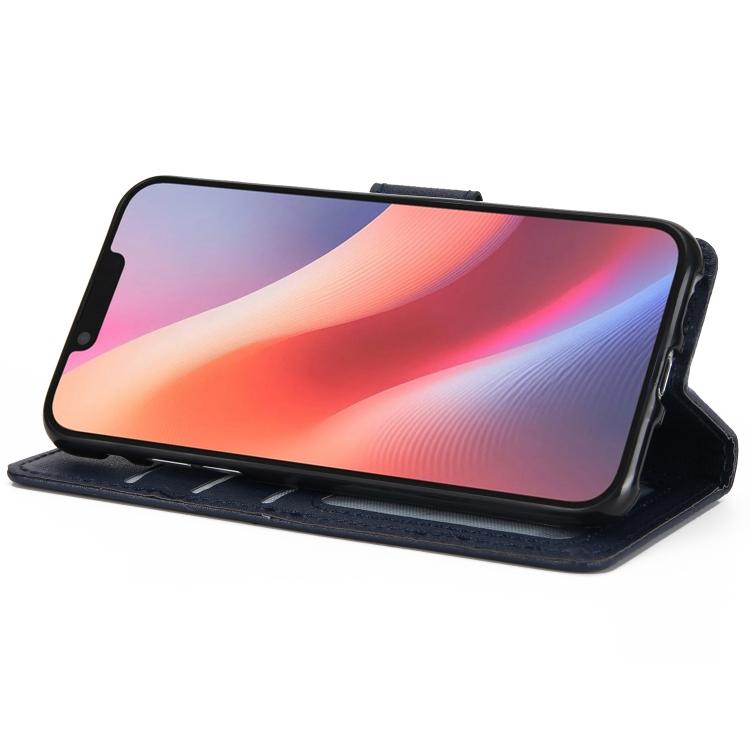 For iPhone 16e 3-Card Slots Multifunctional Leather Phone Case(Blue) - iPhone 16e Cases by buy2fix | Online Shopping UK | buy2fix