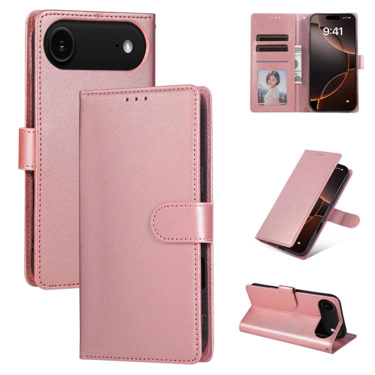 For iPhone Air 3-Card Slots Multifunctional Leather Phone Case(Rose Gold) - iPhone Air Cases by buy2fix | Online Shopping UK | buy2fix