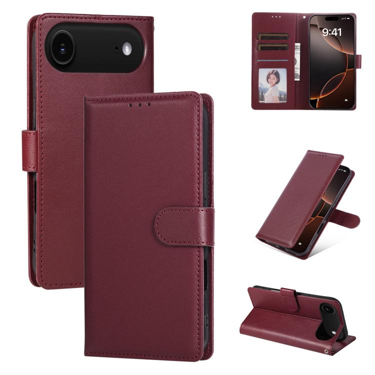 For iPhone Air 3-Card Slots Multifunctional Leather Phone Case(Wine Red) - iPhone Air Cases by buy2fix | Online Shopping UK | buy2fix