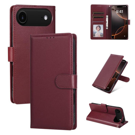 For iPhone Air 3-Card Slots Multifunctional Leather Phone Case(Wine Red) - iPhone Air Cases by buy2fix | Online Shopping UK | buy2fix