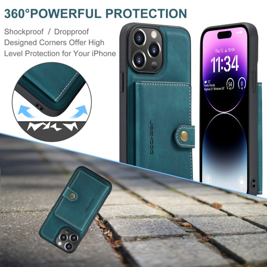 For iPhone 15 Pro JEEHOOD Retro Magnetic Detachable Leather Phone Case(Blue) - iPhone 15 Pro Cases by JEEHOOD | Online Shopping UK | buy2fix