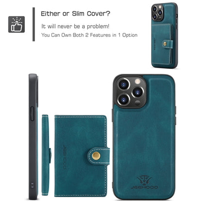 For iPhone 15 Pro JEEHOOD Retro Magnetic Detachable Leather Phone Case(Blue) - iPhone 15 Pro Cases by JEEHOOD | Online Shopping UK | buy2fix