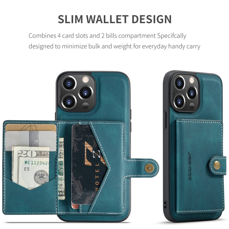 For iPhone 15 Pro JEEHOOD Retro Magnetic Detachable Leather Phone Case(Blue) - iPhone 15 Pro Cases by JEEHOOD | Online Shopping UK | buy2fix