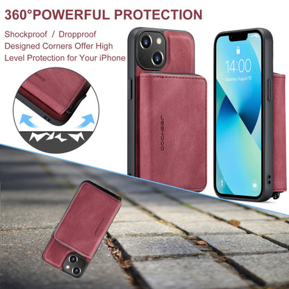 For iPhone 15 Plus JEEHOOD Magnetic Zipper Wallet Leather Phone Case(Red) - iPhone 15 Plus Cases by JEEHOOD | Online Shopping UK | buy2fix