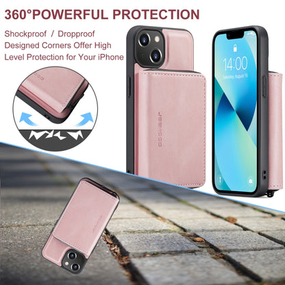 For iPhone 15 Plus JEEHOOD Magnetic Zipper Wallet Leather Phone Case(Pink) - iPhone 15 Plus Cases by JEEHOOD | Online Shopping UK | buy2fix