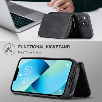 For iPhone 15 JEEHOOD Magnetic Zipper Wallet Leather Phone Case(Black) - iPhone 15 Cases by JEEHOOD | Online Shopping UK | buy2fix