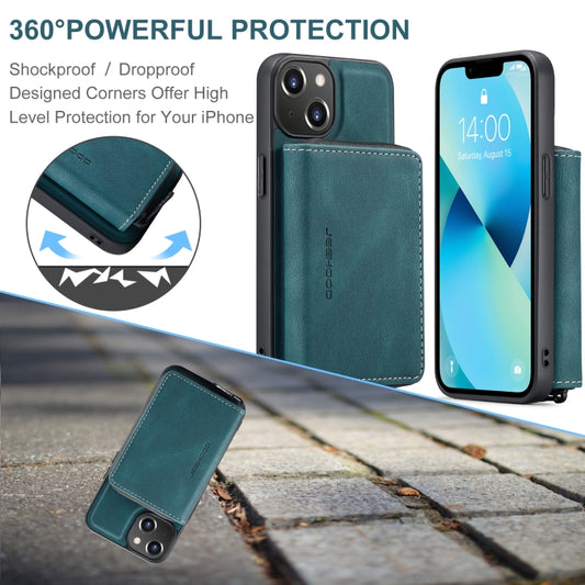 For iPhone 15 JEEHOOD Magnetic Zipper Wallet Leather Phone Case(Blue) - iPhone 15 Cases by JEEHOOD | Online Shopping UK | buy2fix