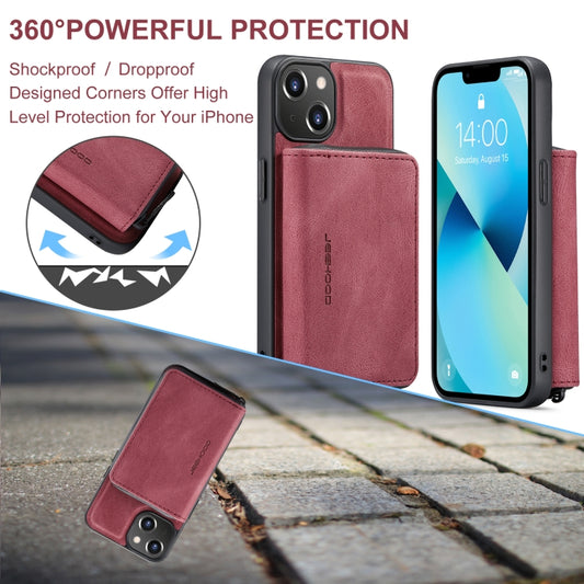 For iPhone 15 JEEHOOD Magnetic Zipper Wallet Leather Phone Case(Red) - iPhone 15 Cases by JEEHOOD | Online Shopping UK | buy2fix