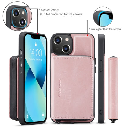 For iPhone 15 JEEHOOD Magnetic Zipper Wallet Leather Phone Case(Pink) - iPhone 15 Cases by JEEHOOD | Online Shopping UK | buy2fix